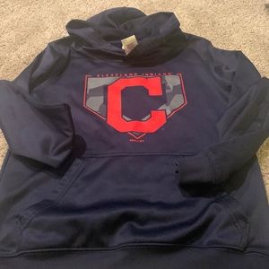 Excellent condition boys Cleveland Indians hooded sweatshirt size 10-12